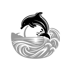 Dolphin Jumping Out of the Ocean