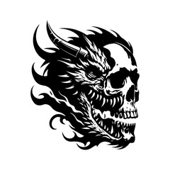 Skull head silhouette design