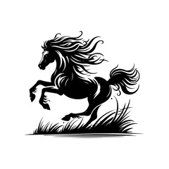 Running horse silhouette design