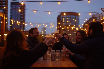 young couple at night club
