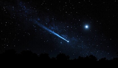 comet star twinkling in the night sky