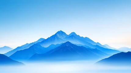 Fototapeta premium Misty Mountain View Scenic Peaks And Valley Panorama