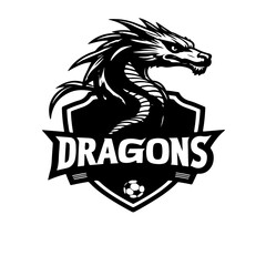 Illustration of dragon soccer clipart