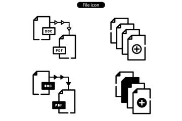 Document file line icons. For website marketing design, logo, app, template, web icon, etc. Vector illustration.