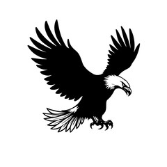 Illustration of eagle icon vector, on white background