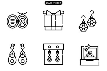 jewellery vector art icon set illustration.