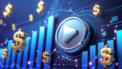 Fototapeta premium Digital Wealth Growth - The Future of Finance & Investments