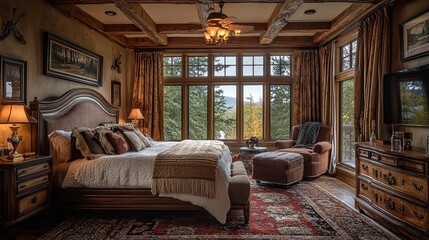 Beautiful bedroom interior design with elegant touches and a cozy, inviting ambiance.