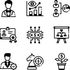 Pack of Financial Planning Linear Icons 
