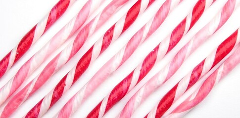 Red diagonal watercolor stripes creating candy cane texture on white paper,  festive,  red