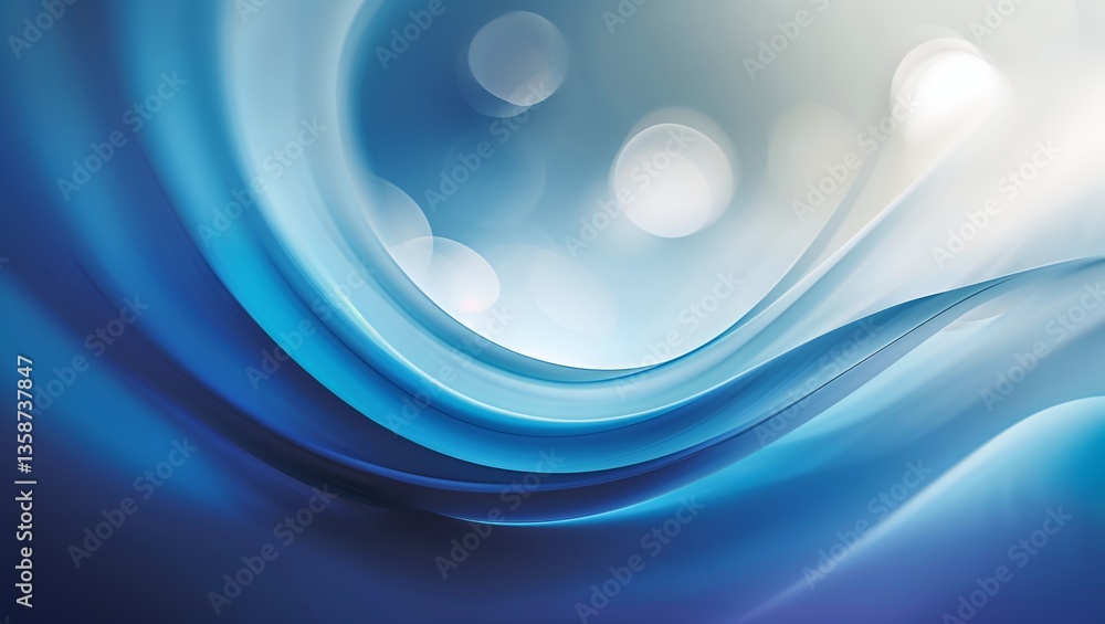 Poster gentle blue waves swirl and merge creating a calming and abstract background filled with soft gradie