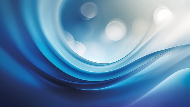 Gentle blue waves swirl and merge creating a calming and abstract background filled with soft gradients and light reflections