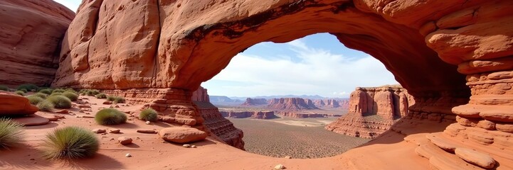 Rock formation known as "The Wall" in Wall Street area of Arches National Park, towering red sandstone cliffs with unique patterns and textures,  sandstone,  patterns