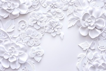Elegant white floral embossed pattern for delicate backgrounds and designs