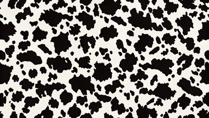 Animal seamless pattern. Cow hide. Animal skin texture with black spots on a white background. Mammals Fur. Leather print. Camouflage predator.