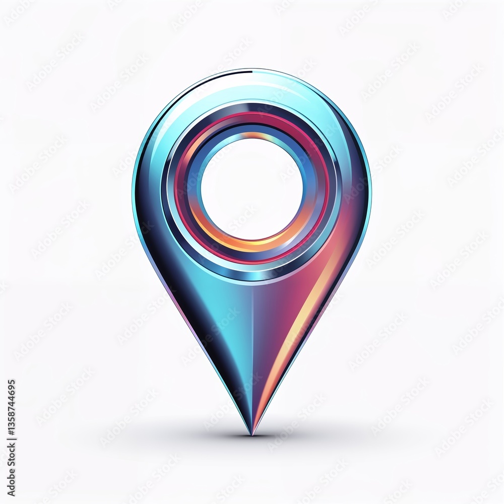 Poster location marker with vibrant colors and modern design displayed on a clean background