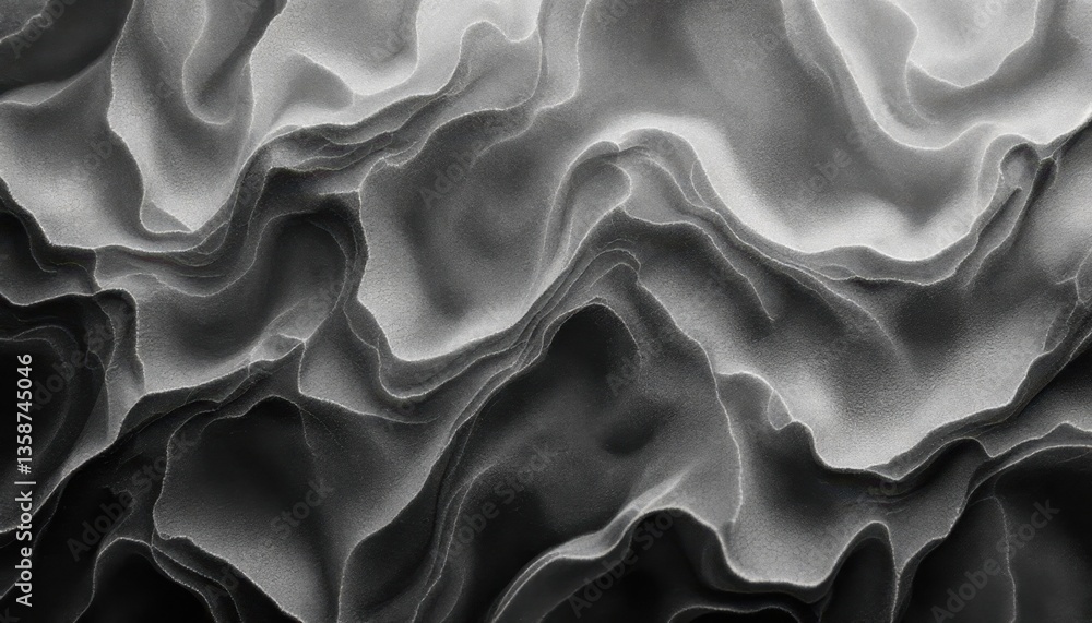 Aufkleber abstract black and white wave patterns with fluid textures and light shadows