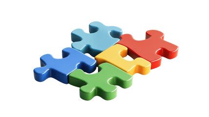 Colourful puzzle pieces symbolise global awareness and acceptance of autism spectrum disorders worldwide transparent background
