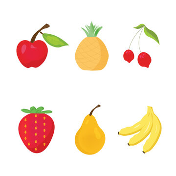 Vector Fruits design, Illustration of fresh fruit  hand-drawn vector elements ,Fruit, Illustration, Vector, Apple - Fruit, Drawing 