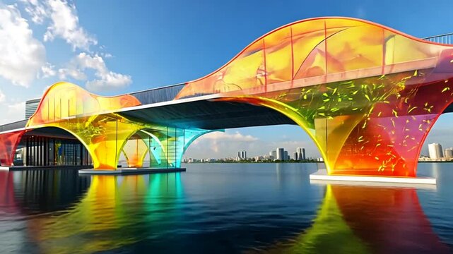 Colorful Bridge Design Over Water