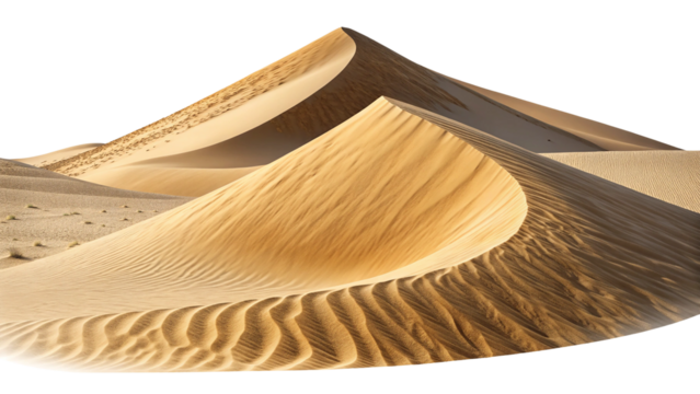 Skeuomorphic Icon of a sand dune in a desert isolated on transparent background