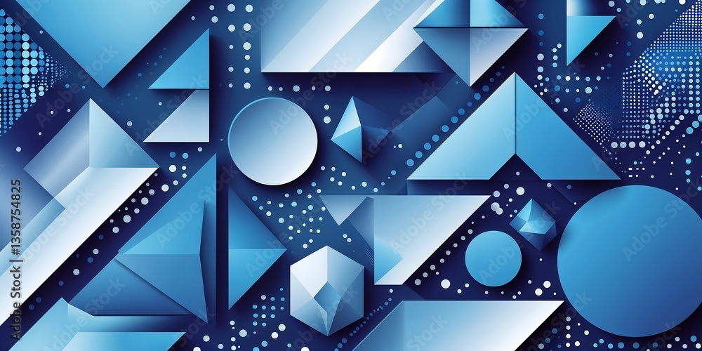 Poster a vibrant and energetic abstract vector background featuring an array of geometric shapes, including