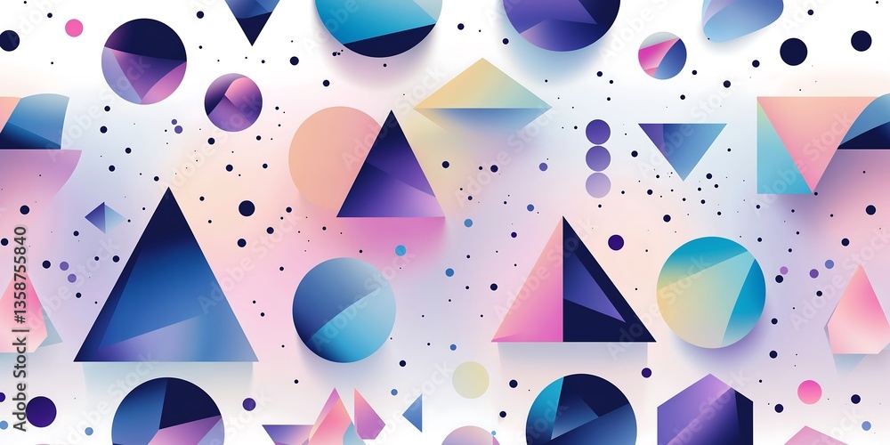 Poster a vibrant and energetic abstract vector background featuring an array of geometric shapes, including