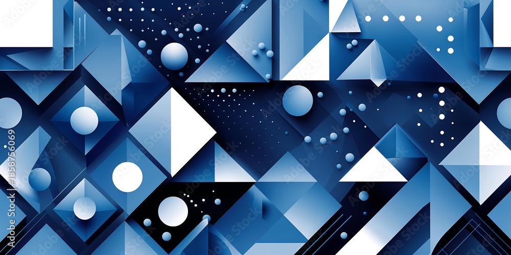 Poster a vibrant and energetic abstract vector background featuring an array of geometric shapes, including