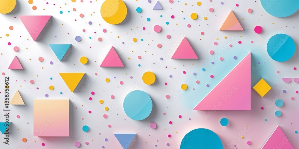 Poster a vibrant and energetic abstract vector background featuring an array of geometric shapes, including