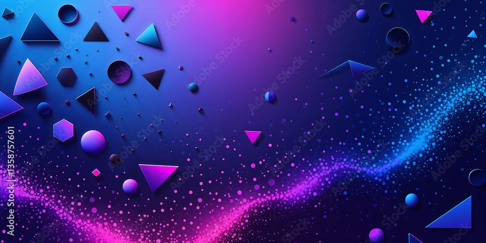 Poster a vibrant and energetic abstract vector background featuring an array of geometric shapes, including