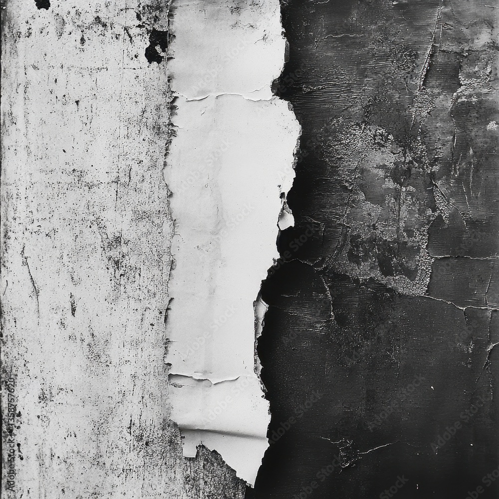 Poster a striking black and white photograph capturing a textured wall, showcasing intricate patterns and s
