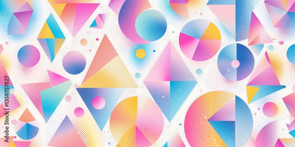 Poster a vibrant and energetic abstract vector background featuring an array of geometric shapes, including