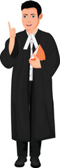 Indian Male Lawyer Pointing Finger Cartoon Character Vector Illustration (Royalty Free) 