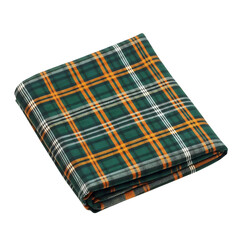 Tartan Plaid Irish Inspired Folded Fabric Isolated on Transparent Background