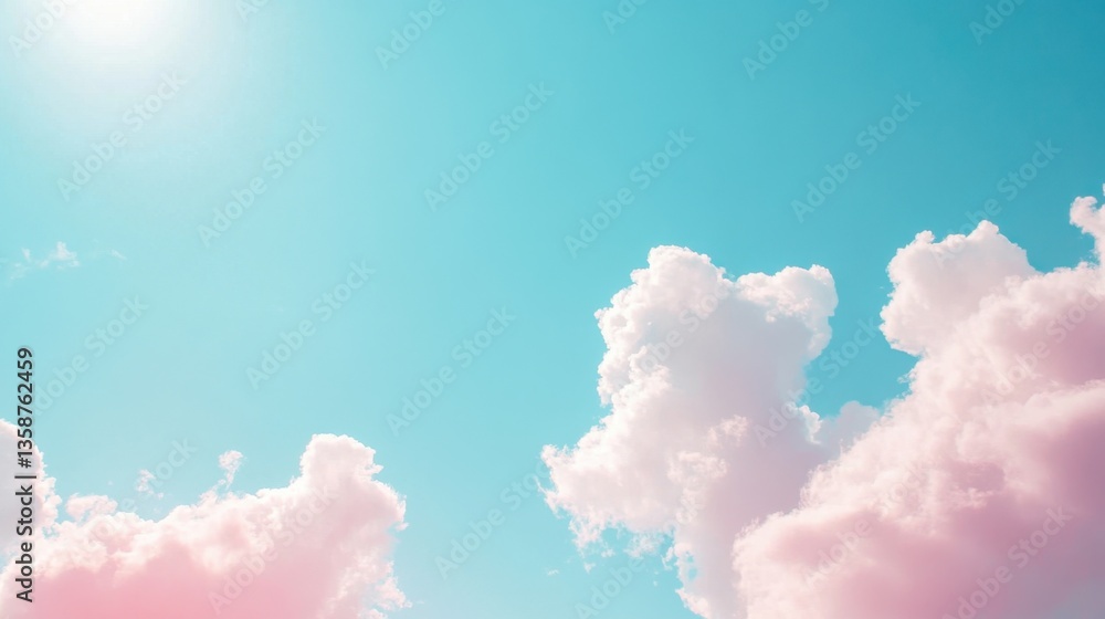 Fototapete minimalistic clean sky blue gradient backdrop with a dreamy, airy effect. ideal for text placement a