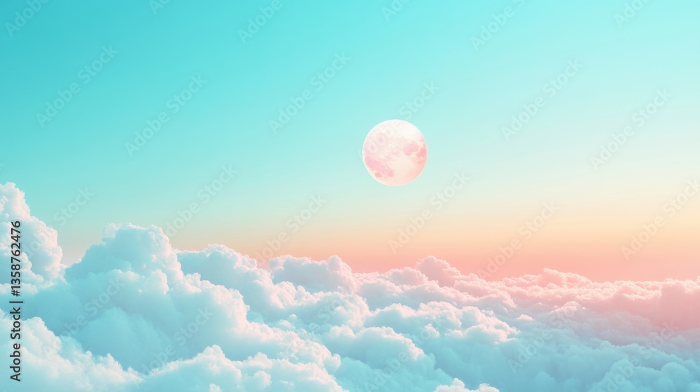 Fototapete minimalistic clean sky blue gradient backdrop with a dreamy, airy effect. ideal for text placement a