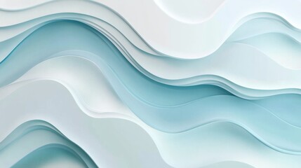 Modern abstract background with light blue and white gradients, curved wave elements, and soft reflections.