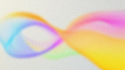 Abstract Swirling, colorful wave on textured, neutral background, soft focus . Abstract background with grain noise texture