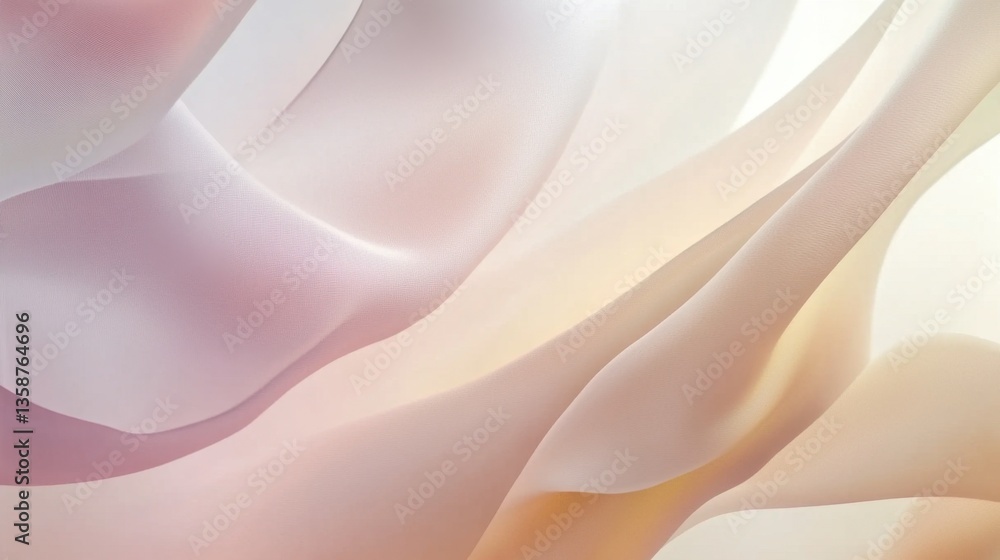 Aufkleber multicolor pastel ribbons flowing in a smooth, wavy 3d motion, creating an elegant abstract backgrou