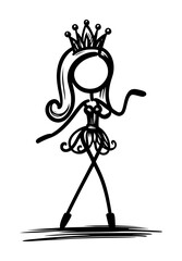 stickman character - queen's crown or tiara (artwork 2) © mr.mmz