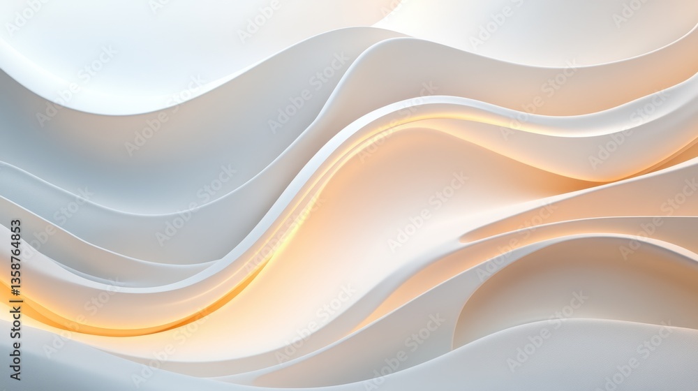 Poster multicolor pastel waves forming elegant curves in a dynamic yet harmonious 3d pattern. aesthetic and