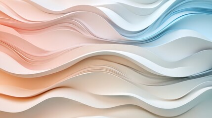 Multicolor pastel waves forming elegant curves in a dynamic yet harmonious 3D pattern. Aesthetic and fluid motion.