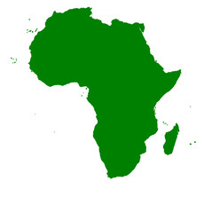 Africa Continent Green Map – Silhouette Illustration