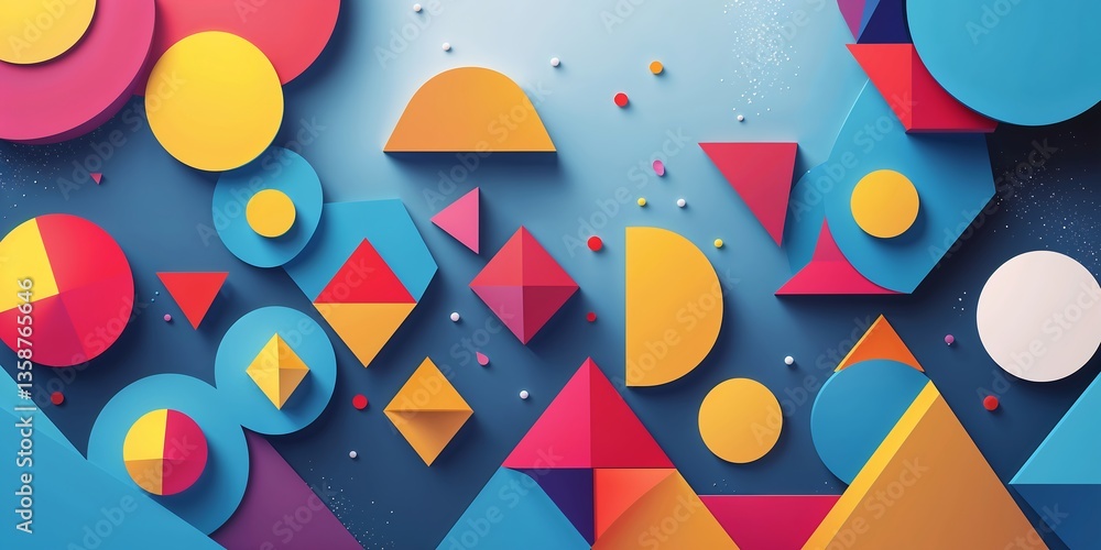 Aufkleber a vibrant, futuristic abstract vector background filled with dynamic geometric shapes, including tri