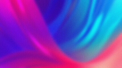 Gradient abstract background with blurred waves of vibrant colors . Abstract background with grain noise texture