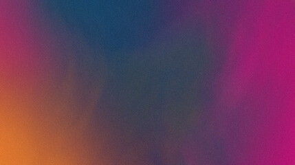 Gradient of blue, magenta, & yellow hues with a diffused, soft effect . Abstract background with grain noise texture