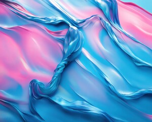 Obraz premium A vibrant abstract painting featuring swirling shades of blue and pink, blending seamlessly to create a dynamic visual experience. The colors evoke a sense of movement and emotion.