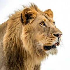 Obraz premium Portrait of a lion on white background