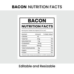 Bacon nutrition facts, bacon nutrition, nutrition facts, nutrition calculator, nutrition facts label