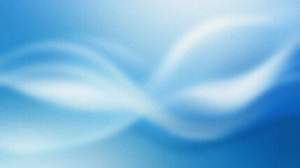 Soft, pale blue gradient with a blurred, undulating white curve . Abstract background with grain noise texture